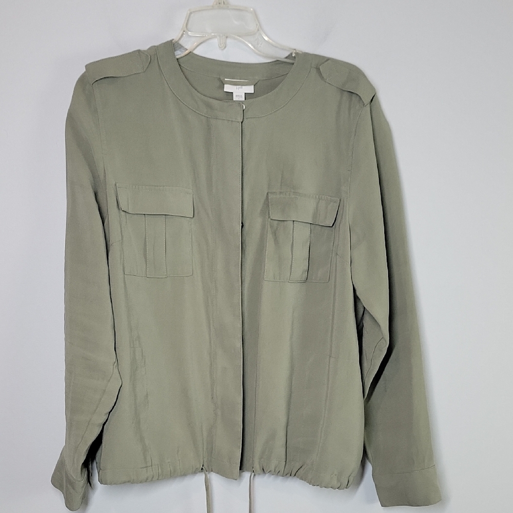 J Jill olive green utility jacket size Large
